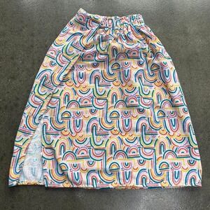 Main Stays Adjustable Size Small Rainbow Terry Cloth Towel Bath Wrap Midi Skirt